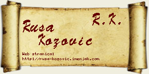 Rusa Kožović vizit kartica